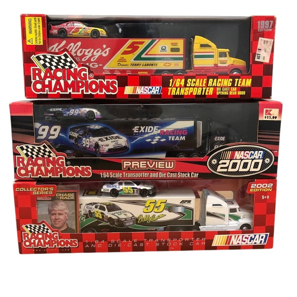 Racing Champions NASCAR 1/64 Transporter Die-Cast Lot 1997 2000 2002 Multi-Color